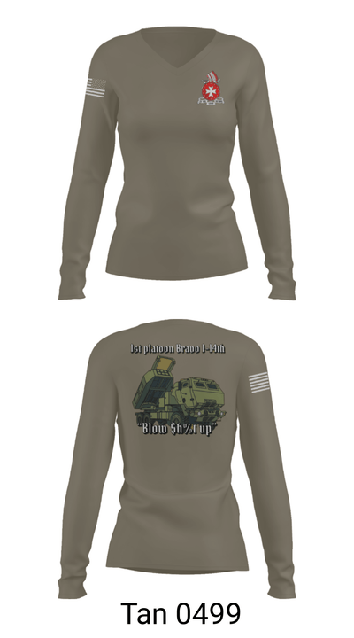 1st plt 1-14th 60300100 Women's Long Sleeve V-neck Shirt - 41