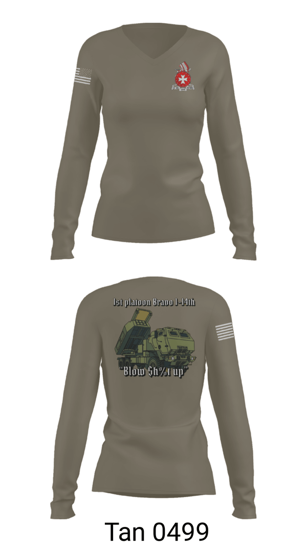 Women's Long Sleeve Vneck Shirt, , Army, Teamtime, Team time, sublimation, custom sports apparel, team uniforms, spirit wear, spiritwear, sports uniforms, custom shirts, team store, custom team store, fundraiser sports, apparel fundraiser