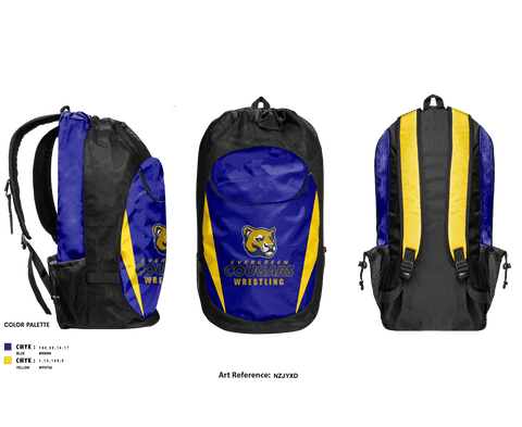 Gear Bag, Evergreen High School Wrestling, Wrestling, Teamtime, Team time, sublimation, custom sports apparel, team uniforms, spirit wear, spiritwear, sports uniforms, custom shirts, team store, custom team store, fundraiser sports, apparel fundraiser