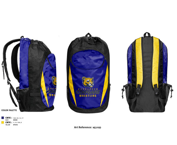 Gear Bag, Evergreen High School Wrestling, Wrestling, Teamtime, Team time, sublimation, custom sports apparel, team uniforms, spirit wear, spiritwear, sports uniforms, custom shirts, team store, custom team store, fundraiser sports, apparel fundraiser