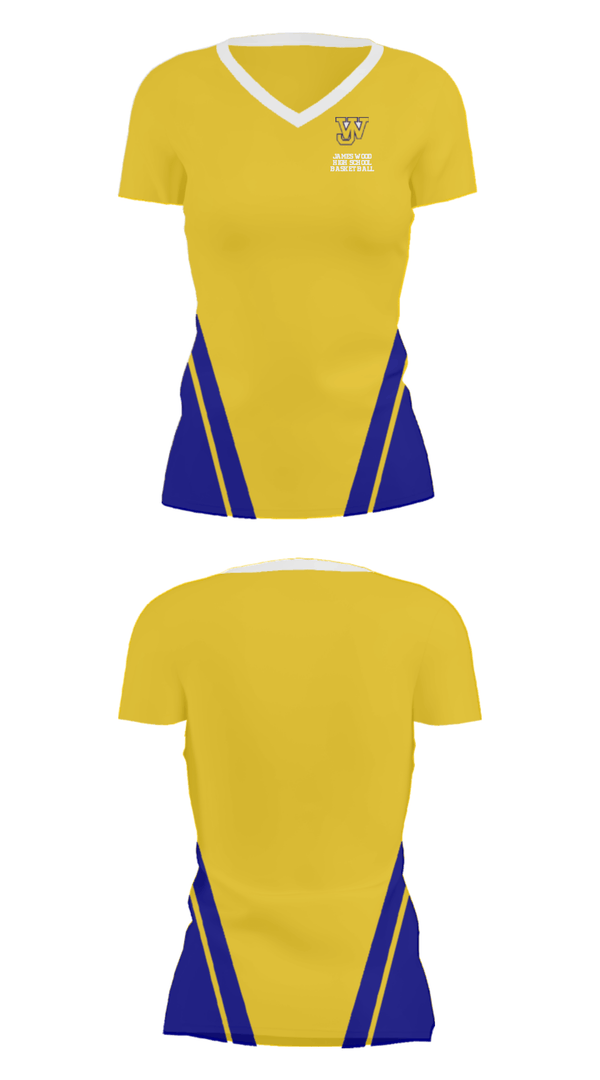 Women's Short Sleeve Vneck Shirt, James Wood High School Basketball, Women's Basketball, Teamtime, Team time, sublimation, custom sports apparel, team uniforms, spirit wear, spiritwear, sports uniforms, custom shirts, team store, custom team store, fundraiser sports, apparel fundraiser