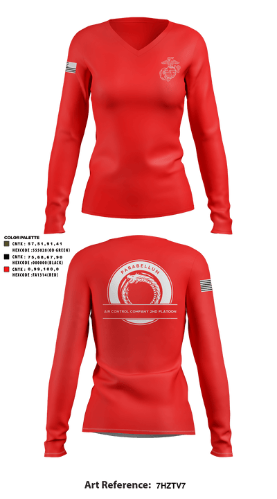 Air Control Company 87821543 Women's Long Sleeve V-neck Shirt - 3