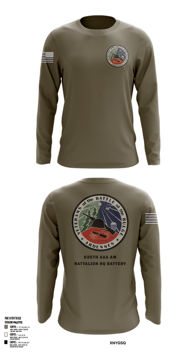 635th AAA AW Battalion HQ Battery 3041583 Long Sleeve Performance Shirt - 3