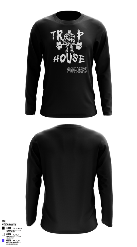 Long Sleeve Performance Shirt, Trap House Fitness, Spirit Store, Teamtime, Team time, sublimation, custom sports apparel, team uniforms, spirit wear, spiritwear, sports uniforms, custom shirts, team store, custom team store, fundraiser sports, apparel fundraiser