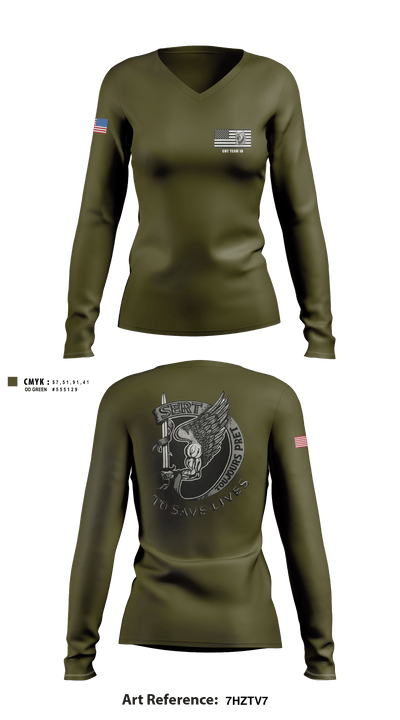 Crisis Response Team 76524616 Women's Long Sleeve V-neck Shirt - 2