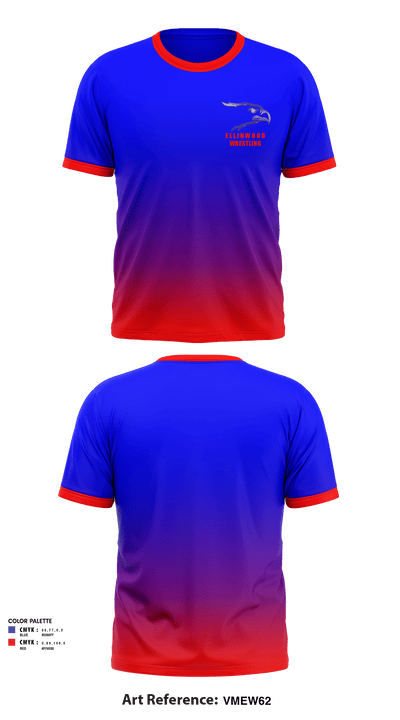 Ellinwood Middle School Wrestling 16359610 Short Sleeve Rash Guard Shirt - 1