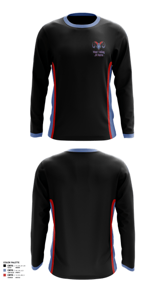Long Sleeve Performance Shirt, West Valley JR Rams, Football, Teamtime, Team time, sublimation, custom sports apparel, team uniforms, spirit wear, spiritwear, sports uniforms, custom shirts, team store, custom team store, fundraiser sports, apparel fundraiser