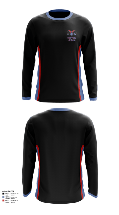 West Valley JR Rams 58336330 Long Sleeve Performance Shirt - 1