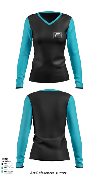 Women's Long Sleeve Vneck Shirt, , Space Force, Teamtime, Team time, sublimation, custom sports apparel, team uniforms, spirit wear, spiritwear, sports uniforms, custom shirts, team store, custom team store, fundraiser sports, apparel fundraiser