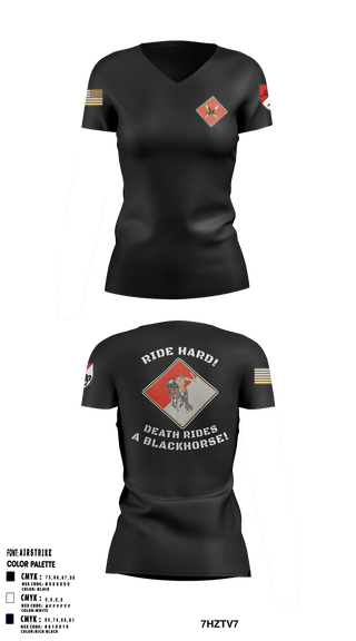 Women's Short Sleeve Vneck Shirt, HHT, 2-11th ACR, Army, Teamtime, Team time, sublimation, custom sports apparel, team uniforms, spirit wear, spiritwear, sports uniforms, custom shirts, team store, custom team store, fundraiser sports, apparel fundraiser