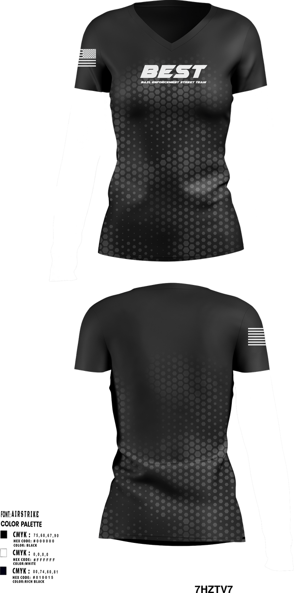 Women's Short Sleeve Vneck Shirt, BEST (bail enforcement street team) fugitive apprehension and security, , Teamtime, Team time, sublimation, custom sports apparel, team uniforms, spirit wear, spiritwear, sports uniforms, custom shirts, team store, custom team store, fundraiser sports, apparel fundraiser