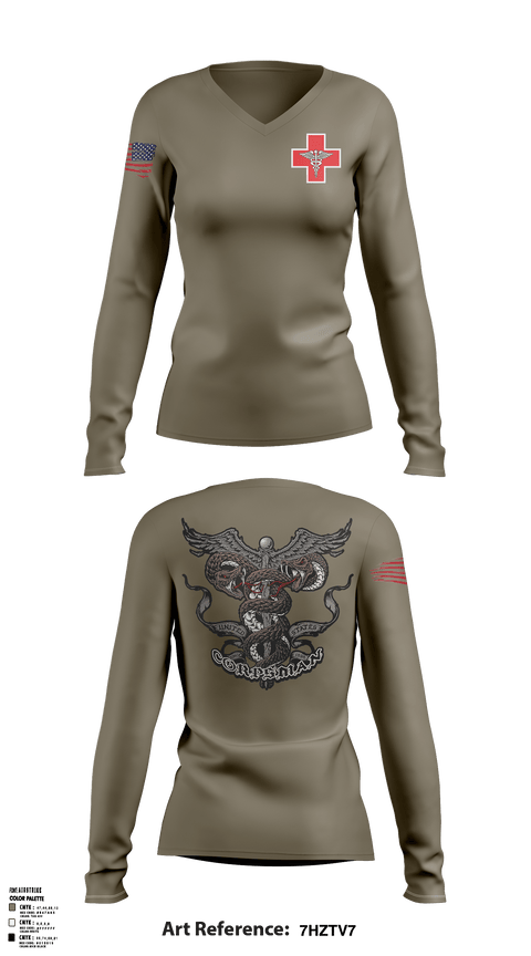 Women's Long Sleeve Vneck Shirt, , Navy, Teamtime, Team time, sublimation, custom sports apparel, team uniforms, spirit wear, spiritwear, sports uniforms, custom shirts, team store, custom team store, fundraiser sports, apparel fundraiser