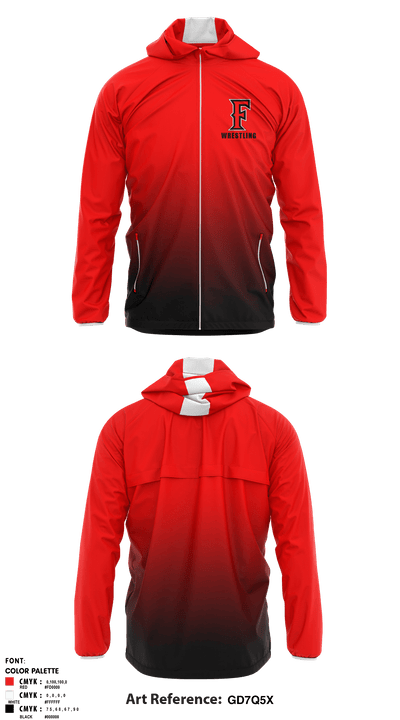 Frontier Senior High School Wrestling 68856248 Windbreaker - 3