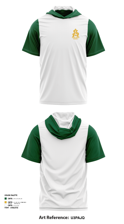 Saint Albert High School Baseball 23620889 Short Sleeve Performance Shirt with hood - 9