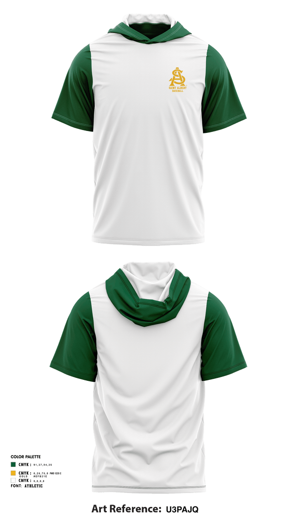Short Sleeve Performance Shirt with hood, Saint Albert High School Baseball, Baseball, Teamtime, Team time, sublimation, custom sports apparel, team uniforms, spirit wear, spiritwear, sports uniforms, custom shirts, team store, custom team store, fundraiser sports, apparel fundraiser