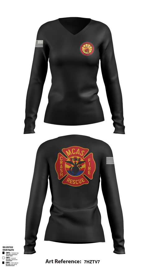 Women's Long Sleeve Vneck Shirt, crash rescue, Marines, Teamtime, Team time, sublimation, custom sports apparel, team uniforms, spirit wear, spiritwear, sports uniforms, custom shirts, team store, custom team store, fundraiser sports, apparel fundraiser