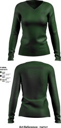 CHROMITE 96964112 Women's Long Sleeve V-neck Shirt - 1