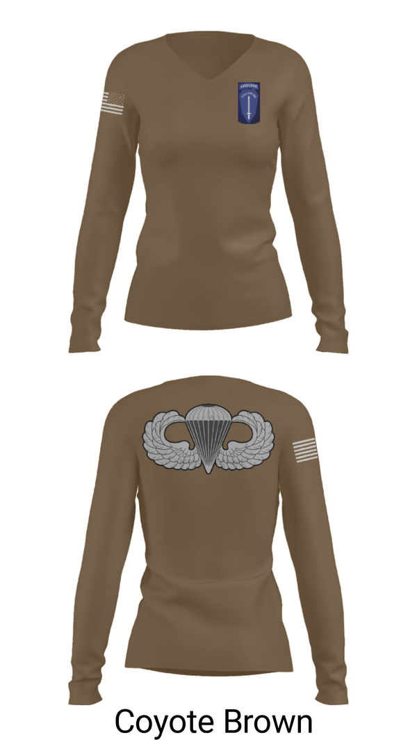 Women's Long Sleeve Vneck Shirt, , Army, Teamtime, Team time, sublimation, custom sports apparel, team uniforms, spirit wear, spiritwear, sports uniforms, custom shirts, team store, custom team store, fundraiser sports, apparel fundraiser