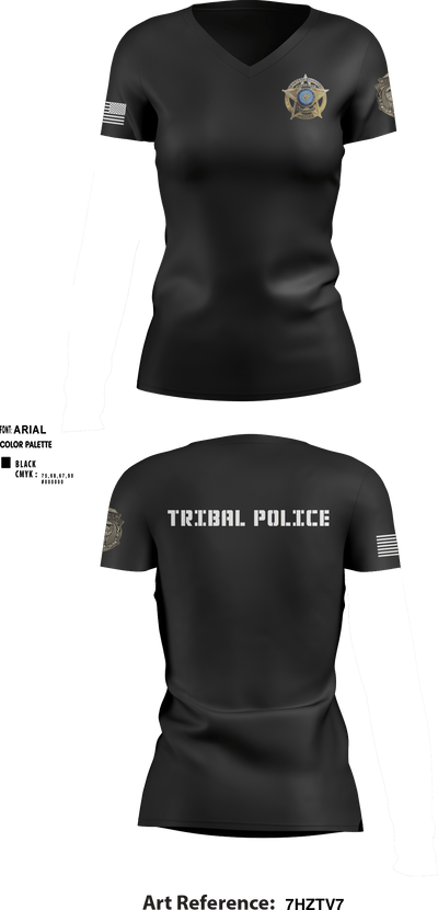 Eastern Shawnee Tribal Police 73684193 Women's Short Sleeve V-neck Shirt - 5 (1)