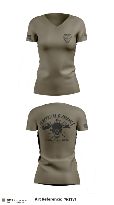 B Co 642 Avionics 85190255 Women's Short Sleeve V-neck Shirt - 2