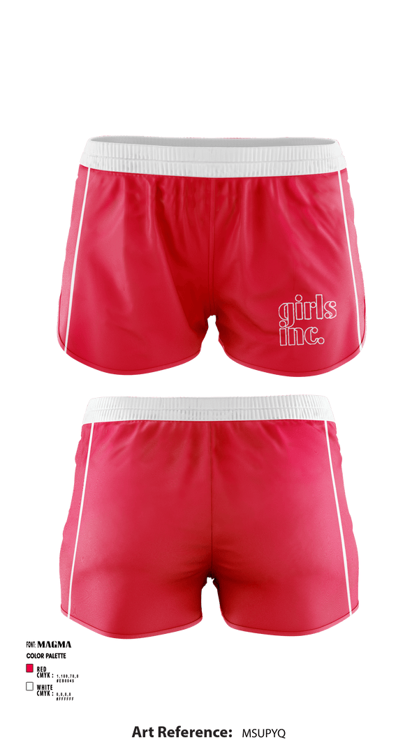 Women's Shorts, Girls Inc. Camp, Spirit Store, Teamtime, Team time, sublimation, custom sports apparel, team uniforms, spirit wear, spiritwear, sports uniforms, custom shirts, team store, custom team store, fundraiser sports, apparel fundraiser