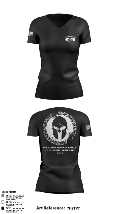 323rd Chem Co. 71427370 Women's Short Sleeve V-neck Shirt - 9