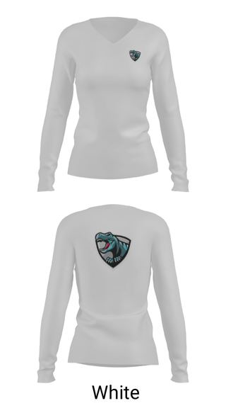 Women's Long Sleeve Vneck Shirt, Rex95 Dino’s, Bowling, Teamtime, Team time, sublimation, custom sports apparel, team uniforms, spirit wear, spiritwear, sports uniforms, custom shirts, team store, custom team store, fundraiser sports, apparel fundraiser