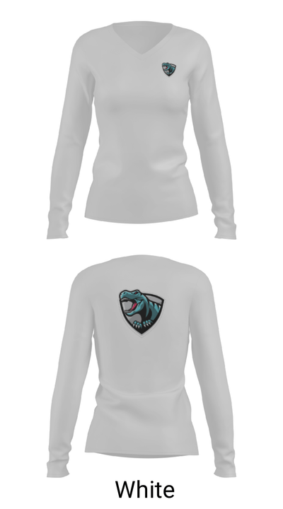 Rex95 Dino’s 52656726 Women's Long Sleeve V-neck Shirt - 6
