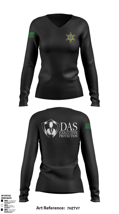 DAS EXECUTIVE PROTECTION LLCDAS EXECUTIVE PROTECTION LLC 66263899 Women's Long Sleeve V-neck Shirt - 1
