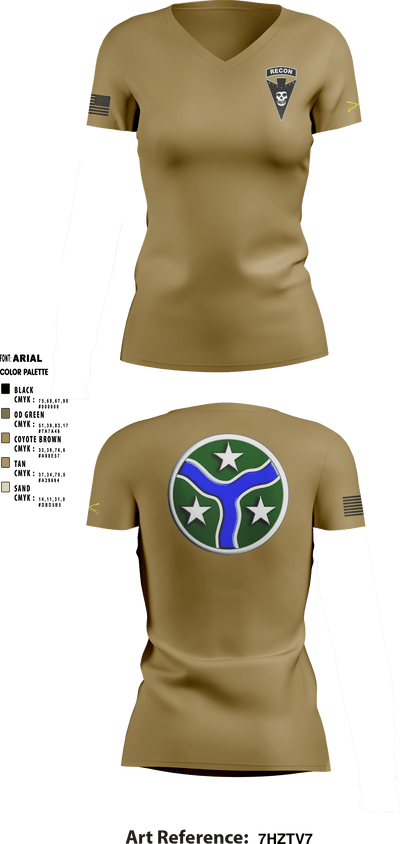 3/278 Armored Calvary Regiment 57774458 Women's Short Sleeve V-neck Shirt - 3