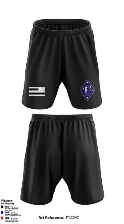 BLT 2d Battalion, 1st Marines, Weapons Co, CAAT Blue 79953351 Athletic Shorts With Pockets - 6