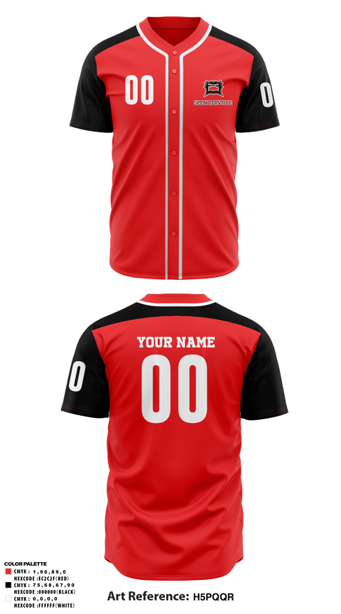 Full Button Baseball Jersey, Spencerville Middle School Baseball, Baseball, Teamtime, Team time, sublimation, custom sports apparel, team uniforms, spirit wear, spiritwear, sports uniforms, custom shirts, team store, custom team store, fundraiser sports, apparel fundraiser