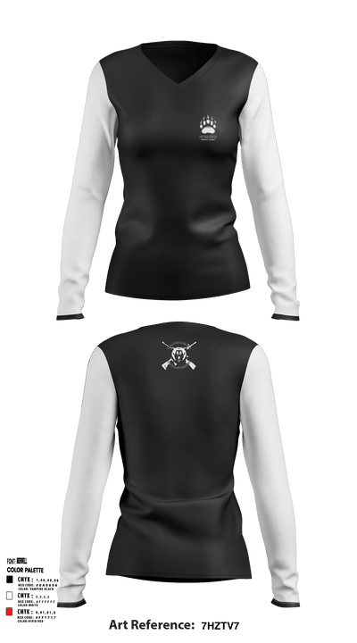 Papa Bear Arms LLC 28195474 Women's Long Sleeve V-neck Shirt - 1