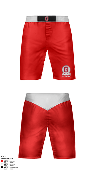 Fight Shorts, Glenwood High School Wrestling, Wrestling, Teamtime, Team time, sublimation, custom sports apparel, team uniforms, spirit wear, spiritwear, sports uniforms, custom shirts, team store, custom team store, fundraiser sports, apparel fundraiser