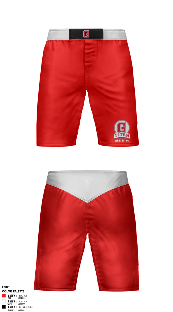 Fight Shorts, Glenwood High School Wrestling, Wrestling, Teamtime, Team time, sublimation, custom sports apparel, team uniforms, spirit wear, spiritwear, sports uniforms, custom shirts, team store, custom team store, fundraiser sports, apparel fundraiser