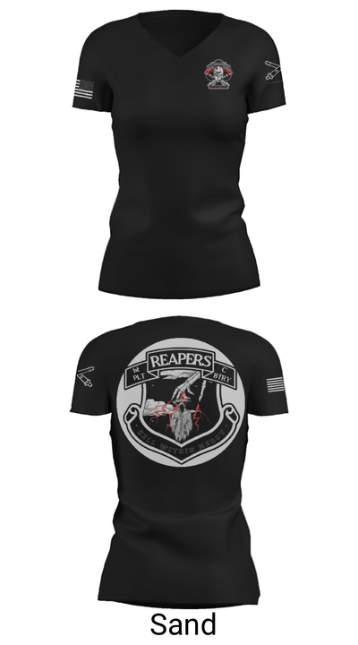 C Btry 2-32 FAR 54582520 Women's Short Sleeve V-neck Shirt - 24
