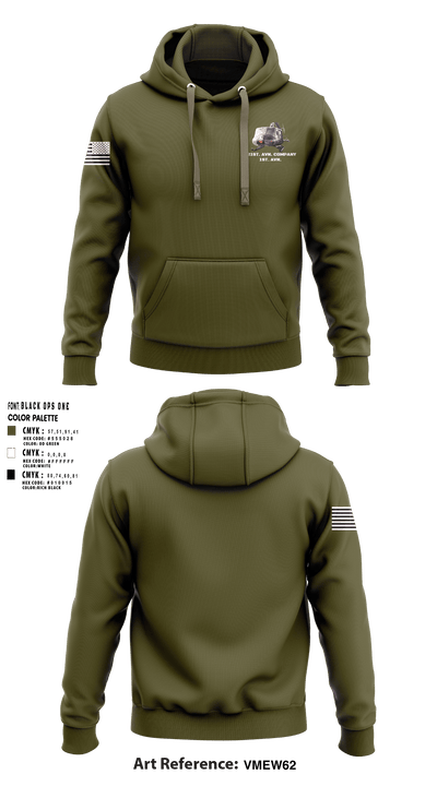 121st. AVN. company 1st. AVN. 64598317 Hoodie - 1