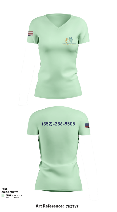 Russell's HVAC and more 82894644 Women's Short Sleeve V-neck Shirt - 1