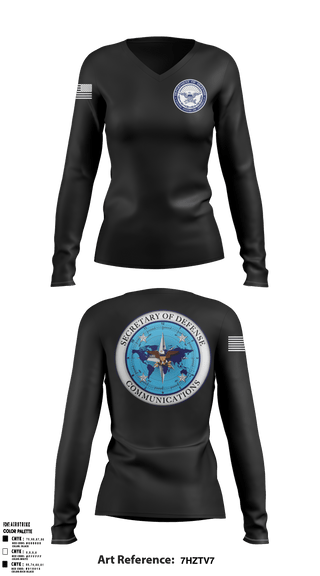 Women's Long Sleeve Vneck Shirt, , Air Force, Teamtime, Team time, sublimation, custom sports apparel, team uniforms, spirit wear, spiritwear, sports uniforms, custom shirts, team store, custom team store, fundraiser sports, apparel fundraiser