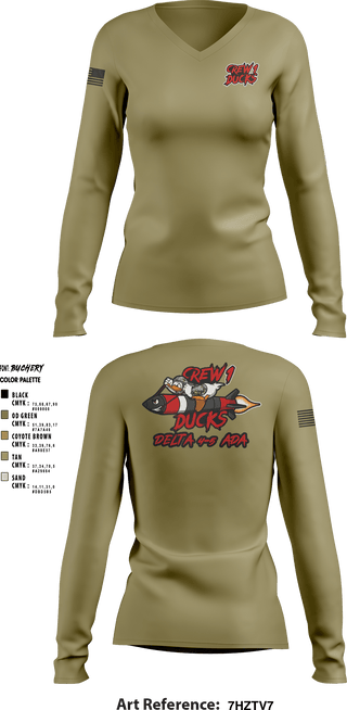 Women's Long Sleeve Vneck Shirt, , Army, Teamtime, Team time, sublimation, custom sports apparel, team uniforms, spirit wear, spiritwear, sports uniforms, custom shirts, team store, custom team store, fundraiser sports, apparel fundraiser