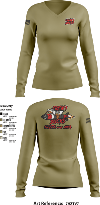 Delta 4-5 58559779 Women's Long Sleeve V-neck Shirt - 4
