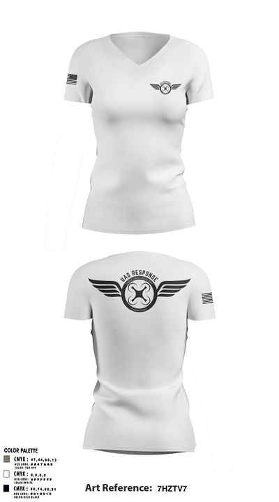 CCPD UAS Response Unit 5071310 Women's Short Sleeve V-neck Shirt - 2