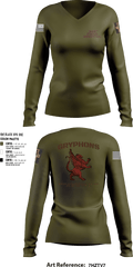 349th FIELD HOSPITAL 14761164 Women's Long Sleeve V-neck Shirt - 1