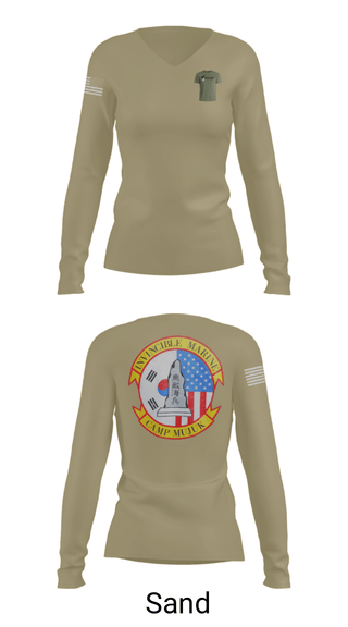 Women's Long Sleeve Vneck Shirt, , Marines, Teamtime, Team time, sublimation, custom sports apparel, team uniforms, spirit wear, spiritwear, sports uniforms, custom shirts, team store, custom team store, fundraiser sports, apparel fundraiser