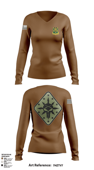 Women's Long Sleeve Vneck Shirt, C Co 1-635th AR, National Guard, Teamtime, Team time, sublimation, custom sports apparel, team uniforms, spirit wear, spiritwear, sports uniforms, custom shirts, team store, custom team store, fundraiser sports, apparel fundraiser