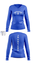Orland Jr Trojans Football 79293862 Women's Long Sleeve V-neck Shirt - 3