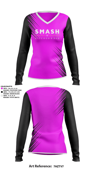 Women's Long Sleeve Vneck Shirt, SMASH, Softball, Teamtime, Team time, sublimation, custom sports apparel, team uniforms, spirit wear, spiritwear, sports uniforms, custom shirts, team store, custom team store, fundraiser sports, apparel fundraiser