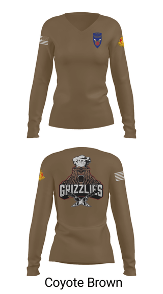 Women's Long Sleeve Vneck Shirt, , Army, Teamtime, Team time, sublimation, custom sports apparel, team uniforms, spirit wear, spiritwear, sports uniforms, custom shirts, team store, custom team store, fundraiser sports, apparel fundraiser