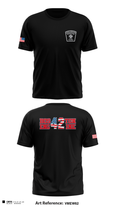 Boston Fire Department Engine-42 59280094 Short Sleeve Performance Shirt - 1