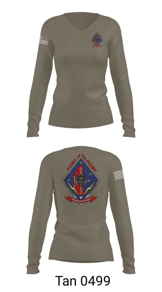 Women's Long Sleeve Vneck Shirt, , Marines, Teamtime, Team time, sublimation, custom sports apparel, team uniforms, spirit wear, spiritwear, sports uniforms, custom shirts, team store, custom team store, fundraiser sports, apparel fundraiser